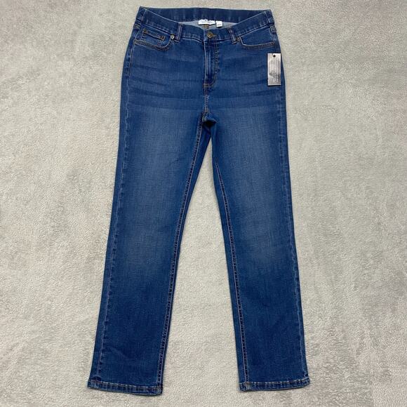 Denim & Co Jeans Womens 10 Blue Easy Stretch Denim Regular Straight Functional - Picture 1 of 10
